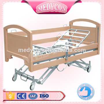 MDF extra low electric 5 functions nursing bed,4'' castors